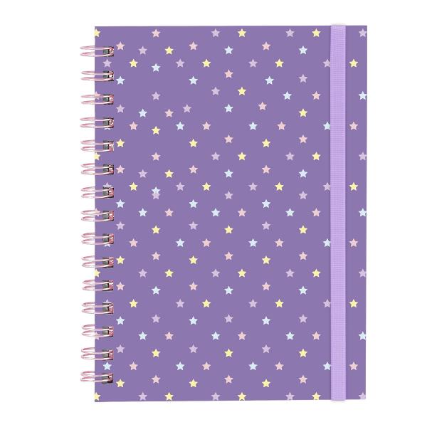 Caderno Feminino Plus Colors Sweet Estrelas Roxa 14x20