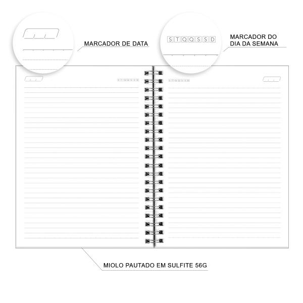 Caderno Universitário Pers. Moderno Pink Fluor 10 Matérias