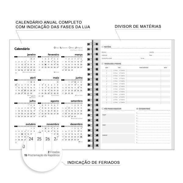 Caderno Universitário Pers. Moderno Pink Fluor 10 Matérias