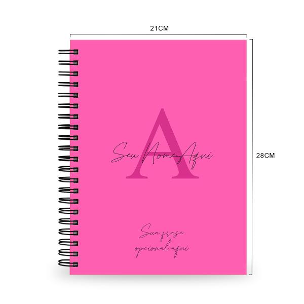 Caderno Universitário Pers. Moderno Pink Fluor 10 Matérias
