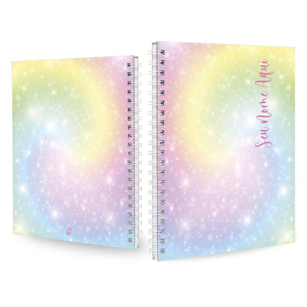Caderno Personalizado 1 Matéria Feminino Colorido Estrelas