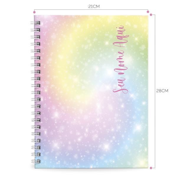 Caderno Personalizado 1 Matéria Feminino Colorido Estrelas