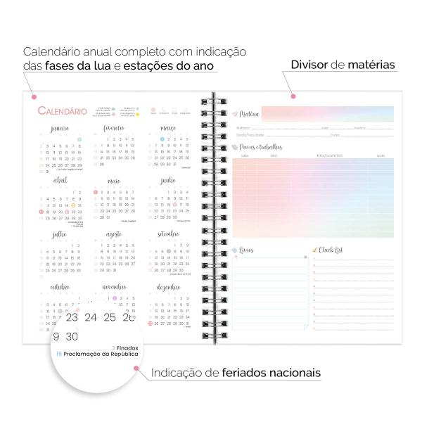 Caderno Personalizado 1 Matéria Feminino Colorido Estrelas