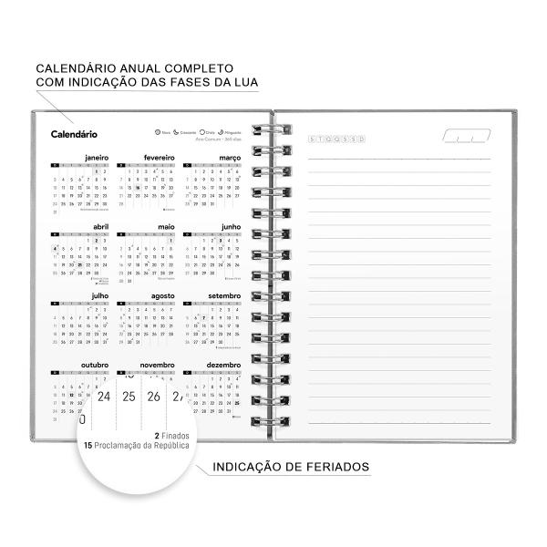 Caderno Personalizado Moderno Preto/Prata 100 Fls 14x20 Cm