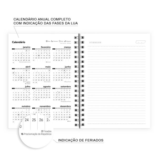 Caderno Personalizado Moderno Preto/Prata 100 Fls 18x25 Cm
