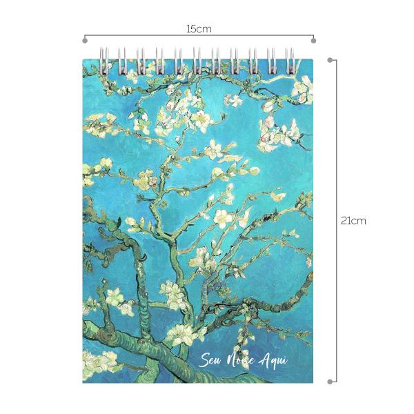 Sketchbook Bloco De Desenho Personalizado A5 Obras Amendoeira em Flor 180g