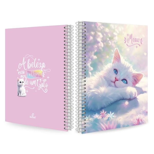 Caderno Colegial 1 Matéria Cats Beauty
