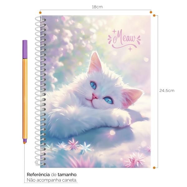 Caderno Colegial 1 Matéria Cats Beauty