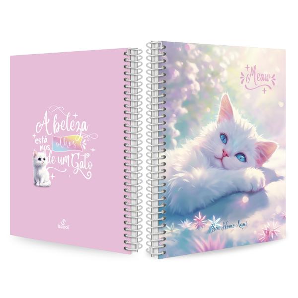 Caderno Colegial Personalizado 1 Matéria Cats Beauty