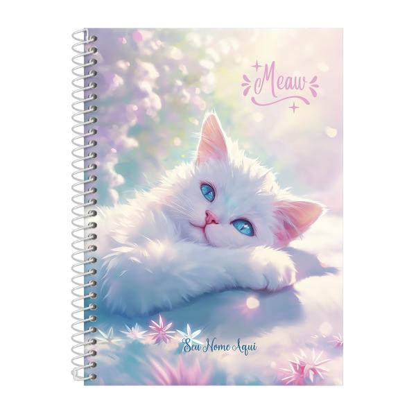 Caderno Colegial Personalizado 1 Matéria Cats Beauty