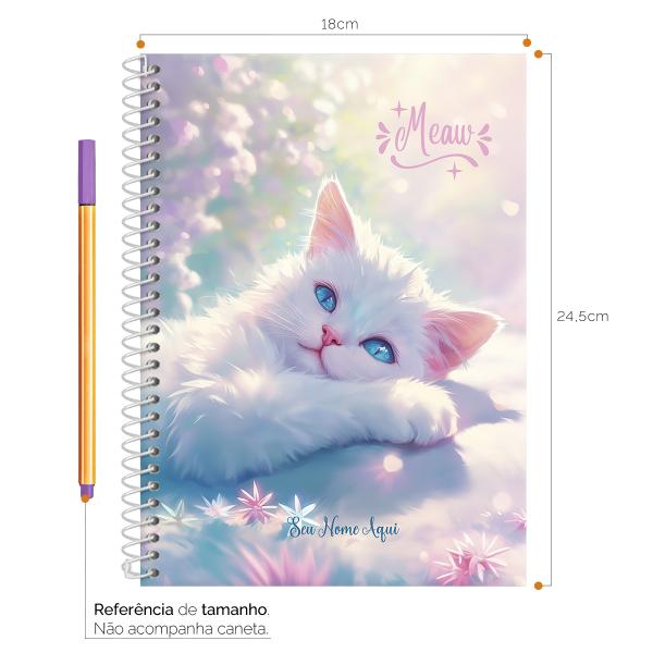 Caderno Colegial Personalizado 1 Matéria Cats Beauty