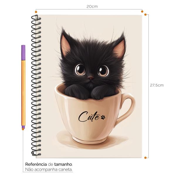 Caderno Universitário 1 Matéria Cats Cute