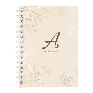 Caderno Feminino Personalizado Sunny Flower Bege