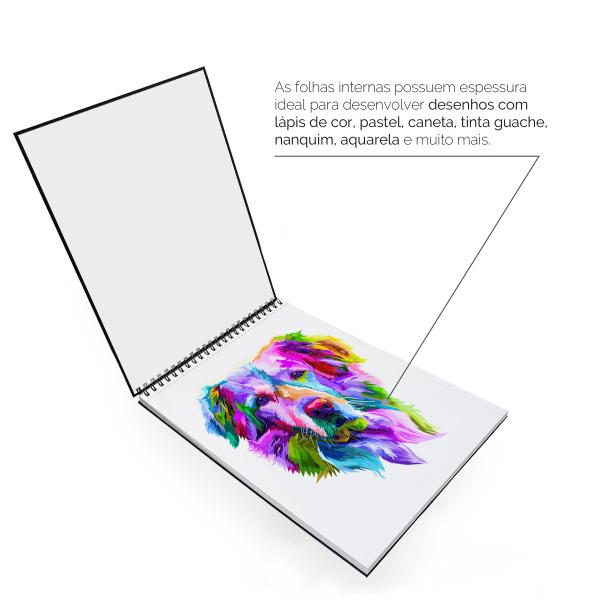 Sketchbook Caderno Desenho 100 Páginas 50 Folhas A3 180g