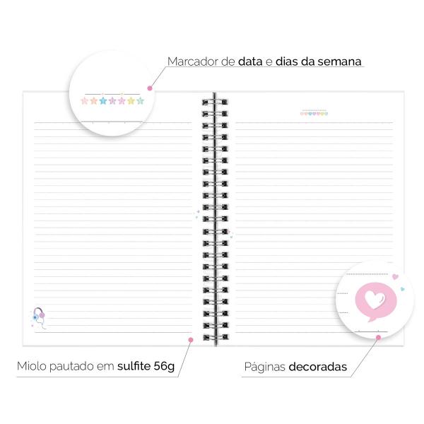 Caderno Personalizado 1 Matéria Feminino Color Estrelas