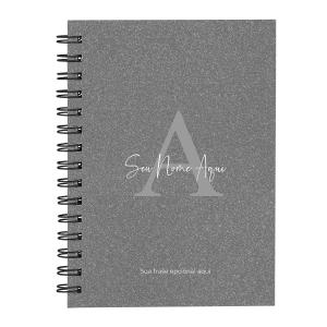 Caderno Personalizado Areia Sand Chumbo Prata