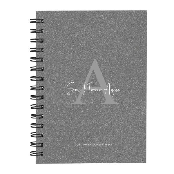 Caderno Personalizado Areia Sand Chumbo Prata 100 Fls 14x20