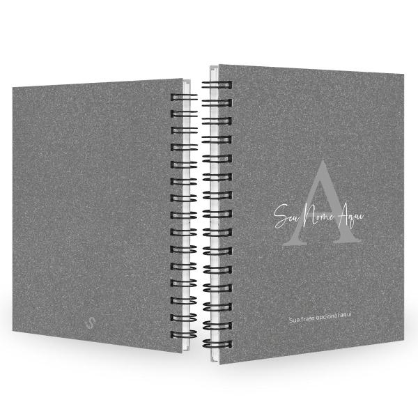 Caderno Personalizado Areia Sand Chumbo Prata 100 Fls 14x20