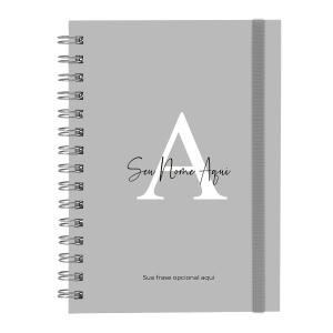 Caderno Plus Feminino Personalizado Moderna Colors Cinza