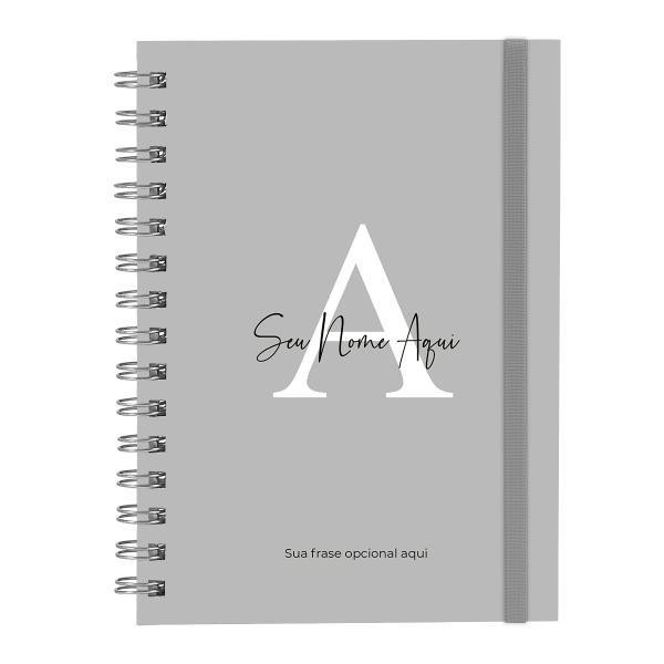 Caderno Plus Feminino Personalizado Moderna Colors Cinza 14x20